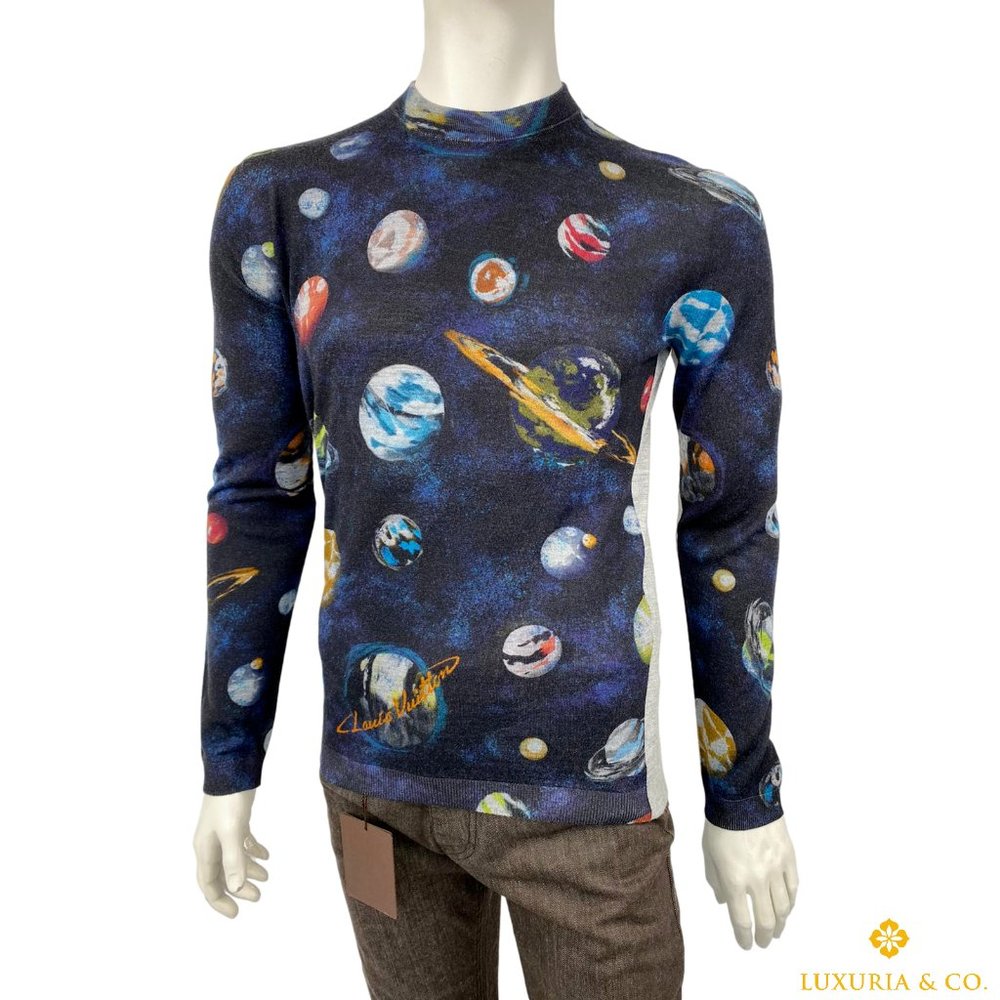 New Louis Vuitton Garment Printed Planets Crewneck